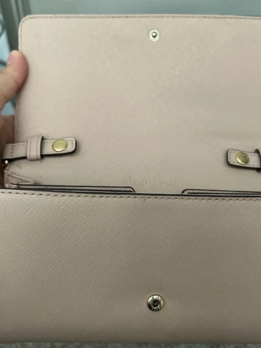 MICHAEL KORS Pale Blush Leather Chain-Accent Crossbody